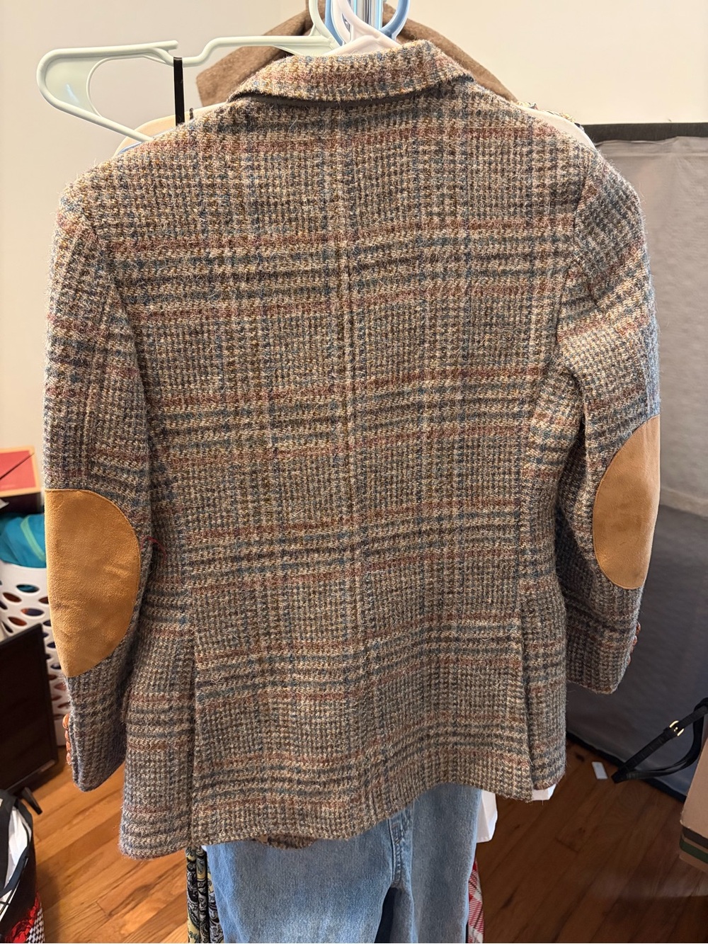 Vintage Polo by Ralph Lauren Plaid Wool Blend Hacker Blazer in Brown Multi - Picture 2 of 8